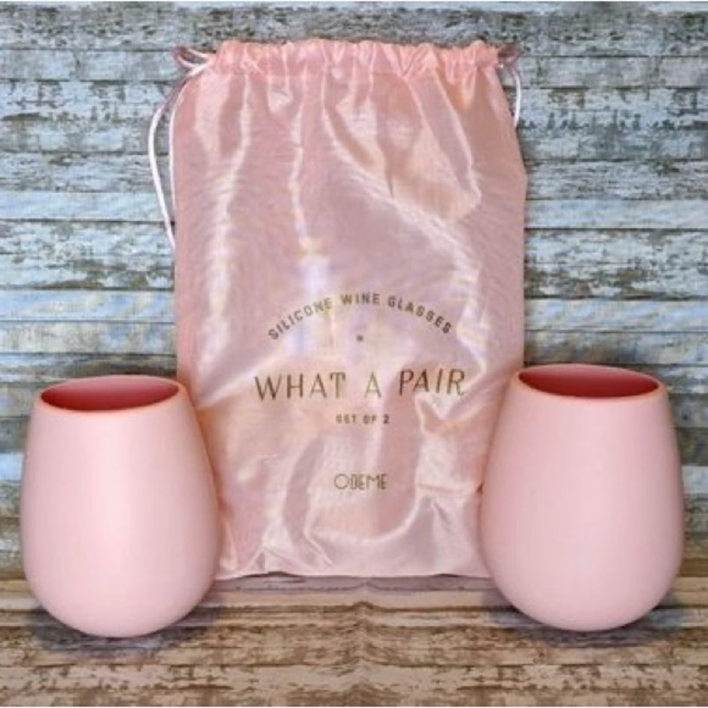 Odeme What a Pair Silicone Wine Glasses - set of 2 NEW!